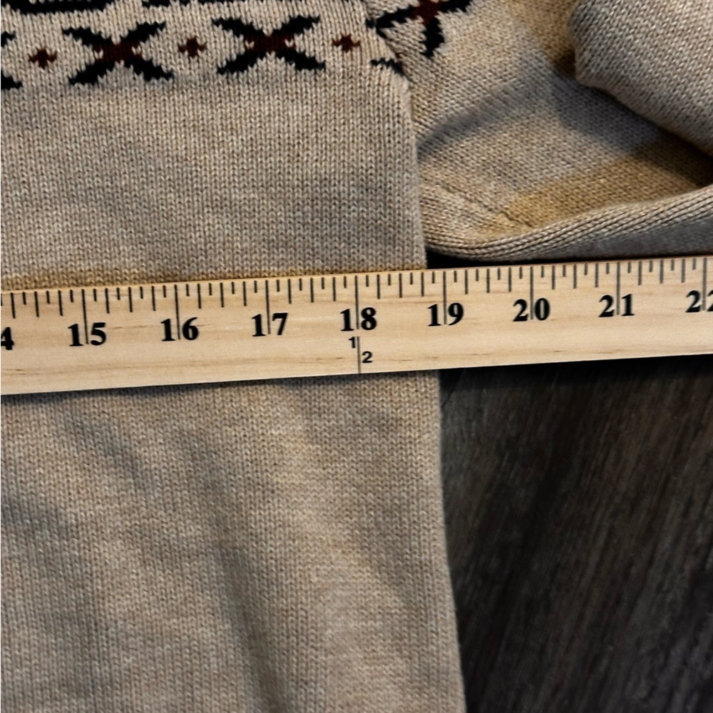 Rorie Whelan Men’s Fair Isle Crewneck Oatmeal Sweater Size Medium​​​​​​ - Picture 6 of 8